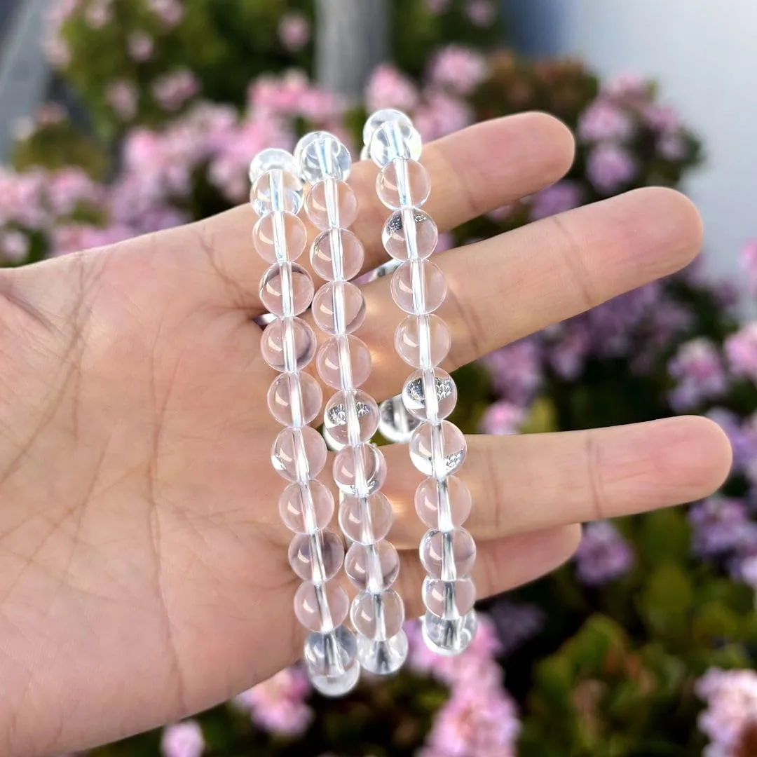 Adabele 1pc Natural Stretch Gemstone Bracelet 8mm (0.31") Bead 7" to 8.5 inch Healing Crystal Energy Quartz Chakra Jewelry Women Men Birthday Gift