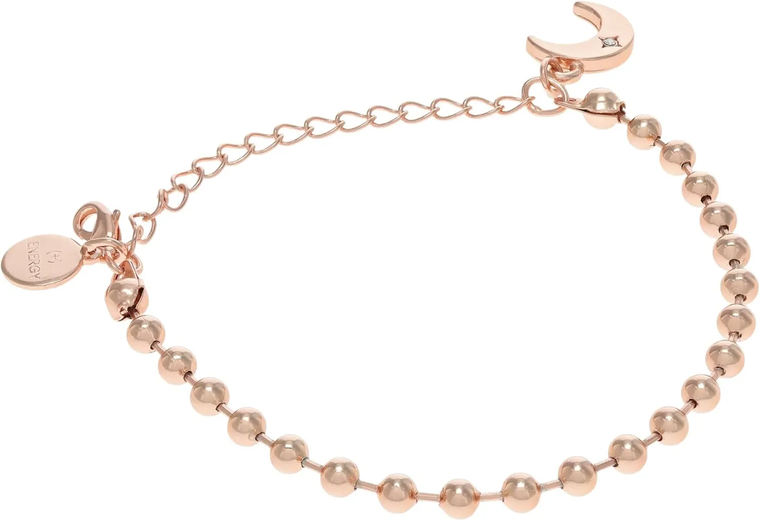 Alex and Ani Crescent Moon Ball Chain Bracelet,Shiny Rose Gold,Rose Gold, Bracelets
