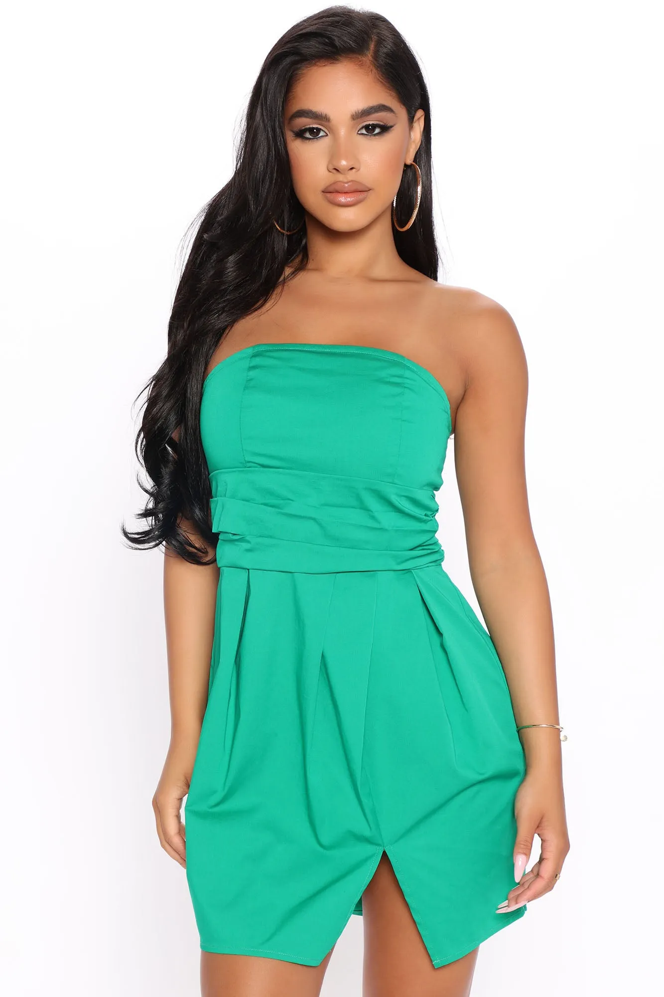 All The Excitement Mini Dress - Emerald