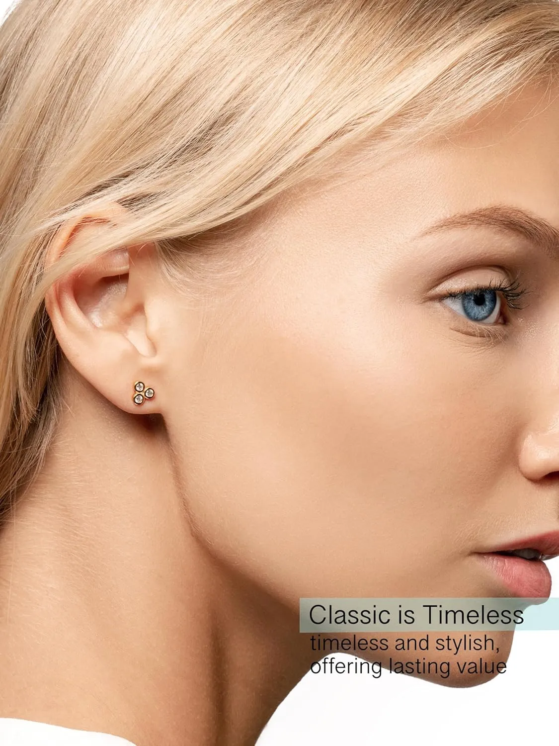Altitude Boutique Cubic Zirconia Bezel Stud Earrings for Women | Single, Double, or Triple Cz Bezel Studs | 18K Gold or Silver Plated, Delicate, Hypoallergenic Minimalist Earrings