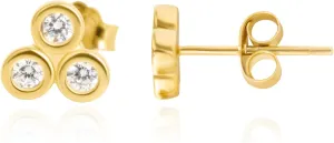 Altitude Boutique Cubic Zirconia Bezel Stud Earrings for Women | Single, Double, or Triple Cz Bezel Studs | 18K Gold or Silver Plated, Delicate, Hypoallergenic Minimalist Earrings
