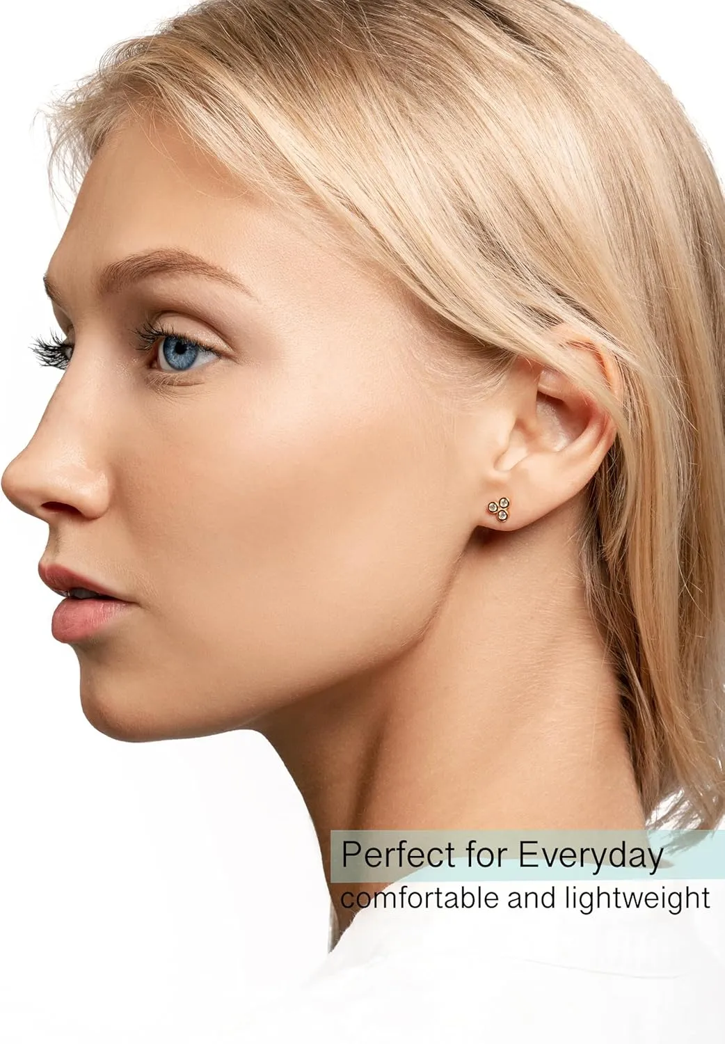 Altitude Boutique Cubic Zirconia Bezel Stud Earrings for Women | Single, Double, or Triple Cz Bezel Studs | 18K Gold or Silver Plated, Delicate, Hypoallergenic Minimalist Earrings