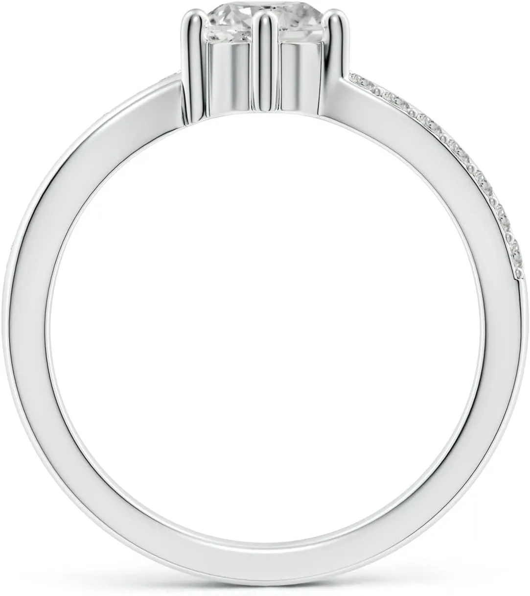 Angara Split Shank Diamond Promise Ring for Women in Sterling Silver/14K Solid Gold | Birthday, Engagement, Anniversary, Wedding Jewelry Gift for Women