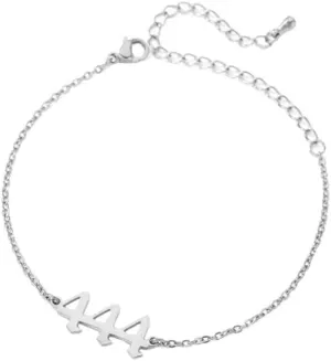 Angel Numbers Anklets Bracelets for Women Minimalist Stainless Steel Adjustable Chain Bracelet