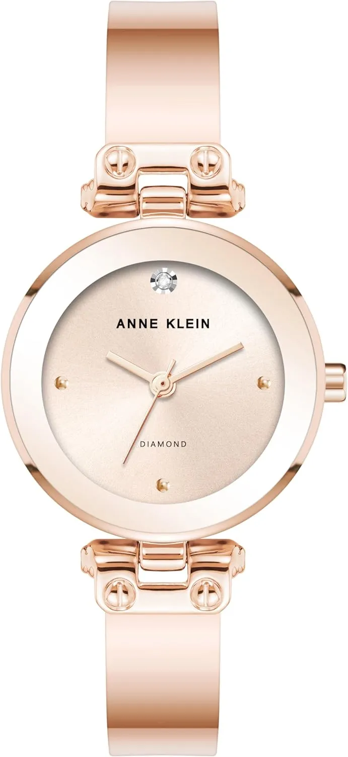 Anne Klein Women's Genuine Diamond Dial Bangle Watch