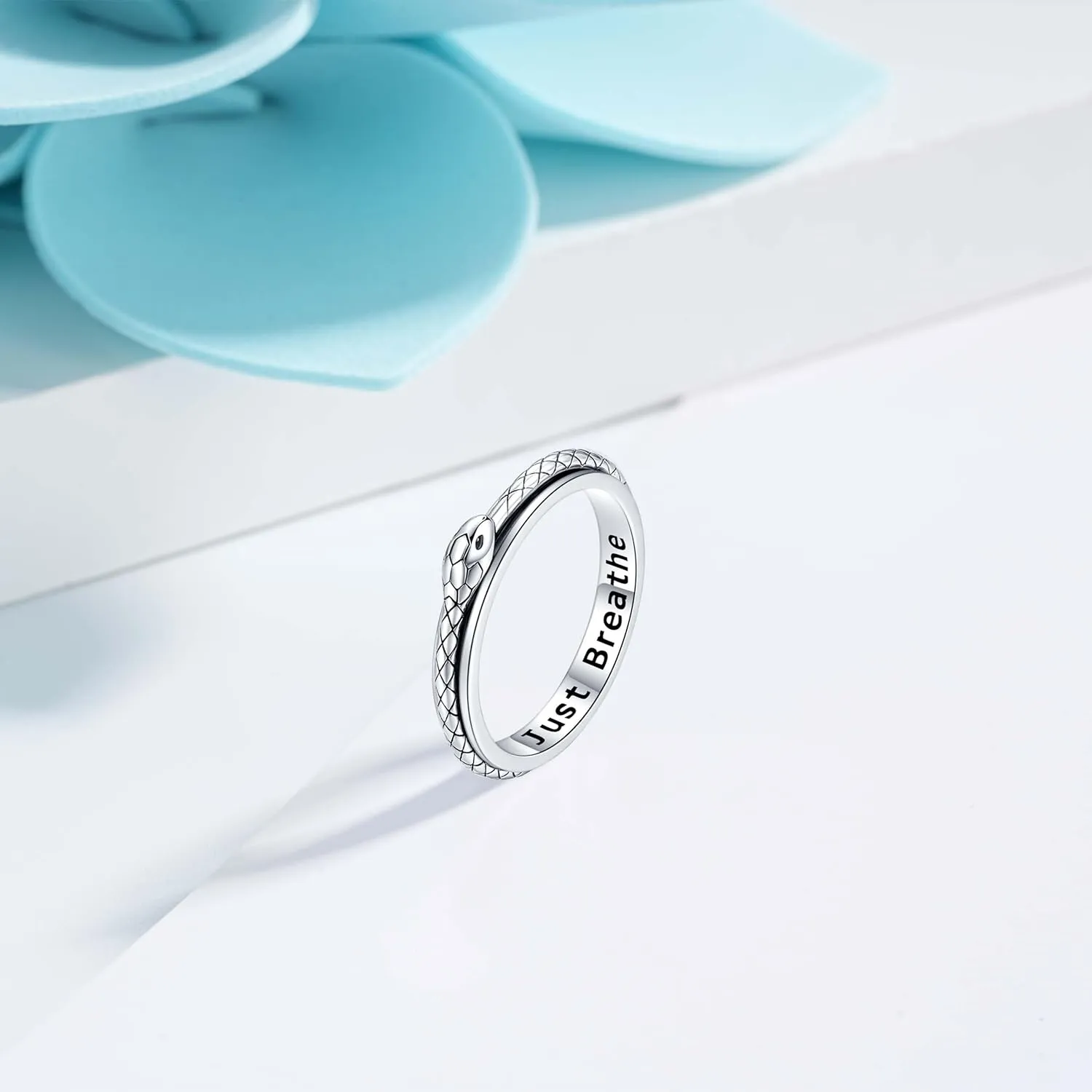 Anxiety Ring for Women: Sterling Silver Fidget Jewelry Spinner Band Rings for Girls Stackable Spinning Rings Anti Stress Relieving Jewelry Gifts