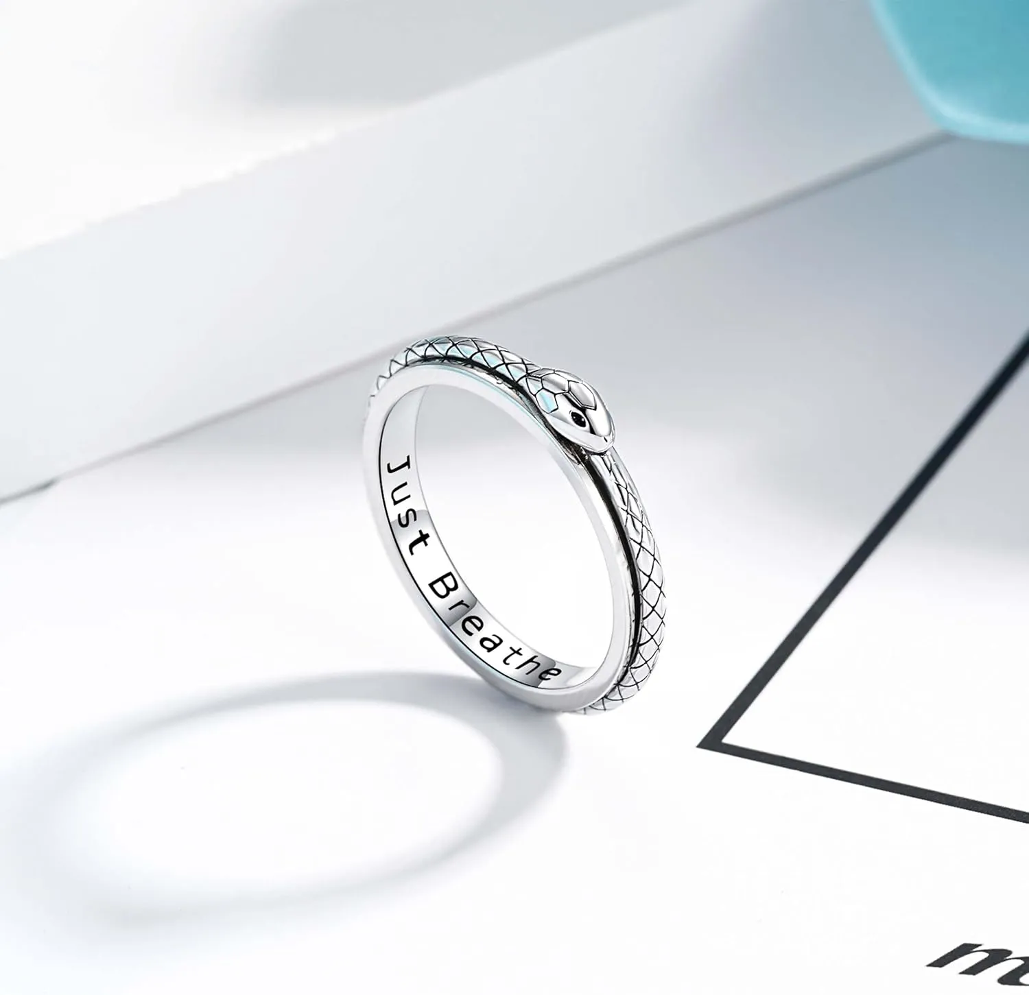 Anxiety Ring for Women: Sterling Silver Fidget Jewelry Spinner Band Rings for Girls Stackable Spinning Rings Anti Stress Relieving Jewelry Gifts