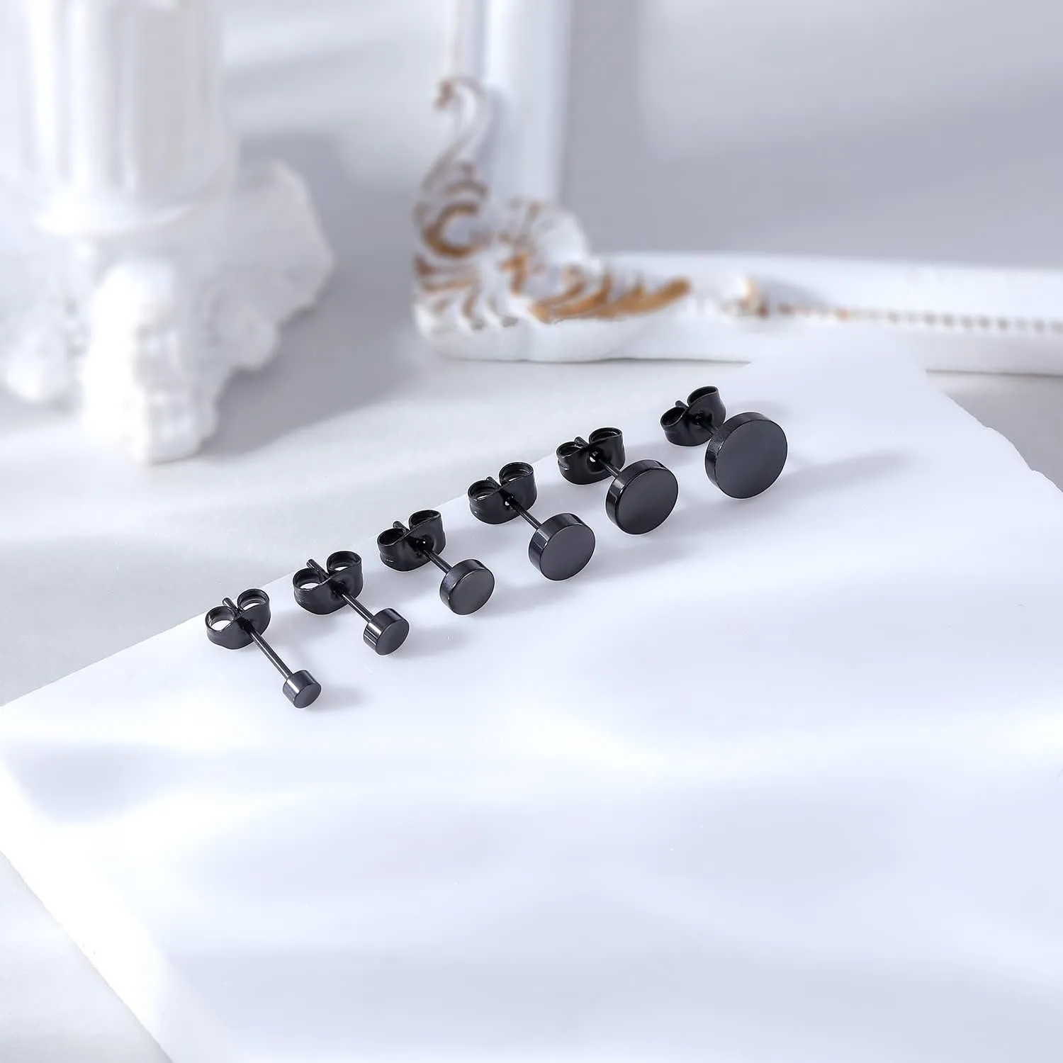 AoedeJ 6 Pairs Stainless Steel Stud Earrings Set Mens Earrings Stud Earrings for Women Hypoallergenic Mens Stud Earrings