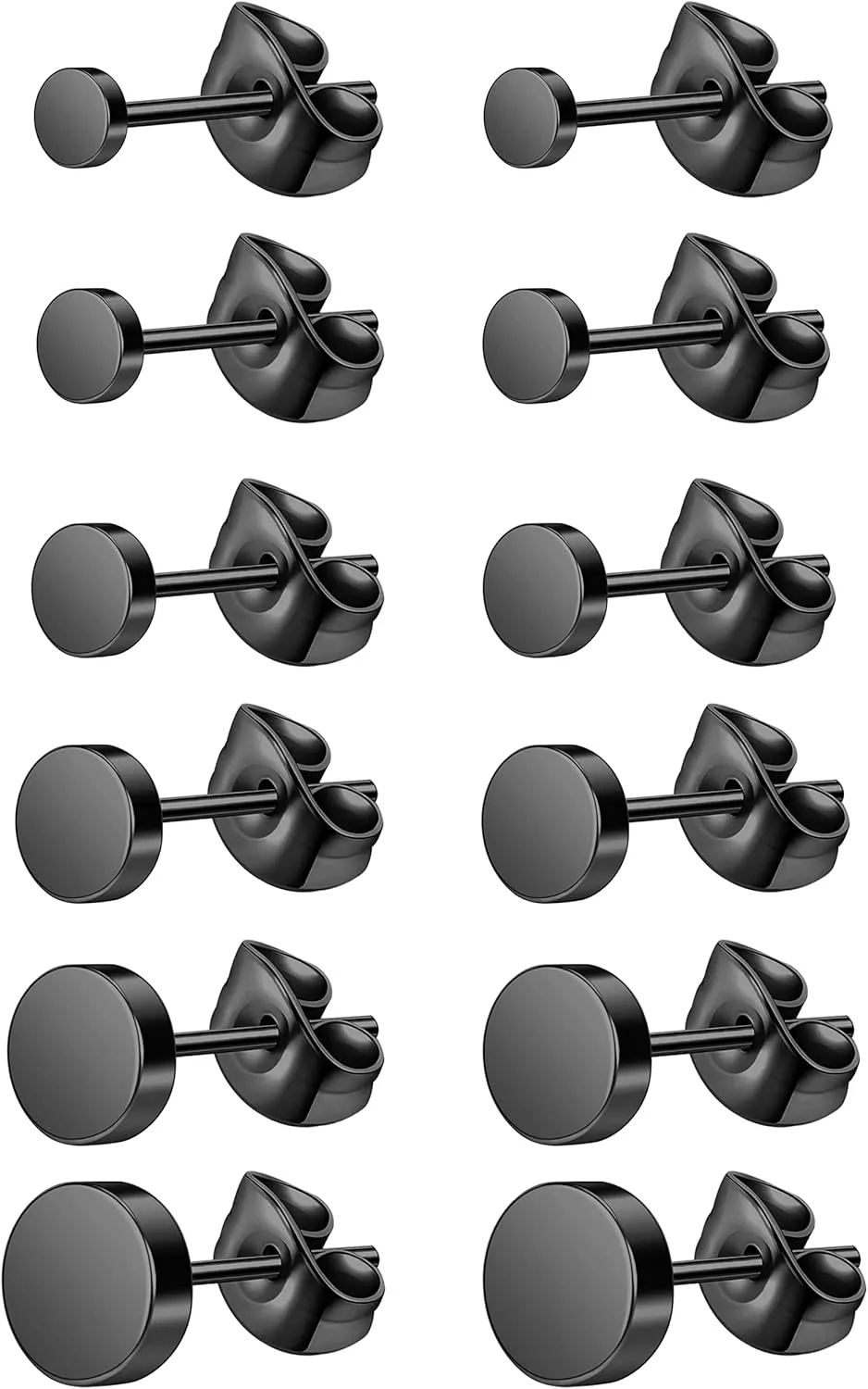 AoedeJ 6 Pairs Stainless Steel Stud Earrings Set Mens Earrings Stud Earrings for Women Hypoallergenic Mens Stud Earrings