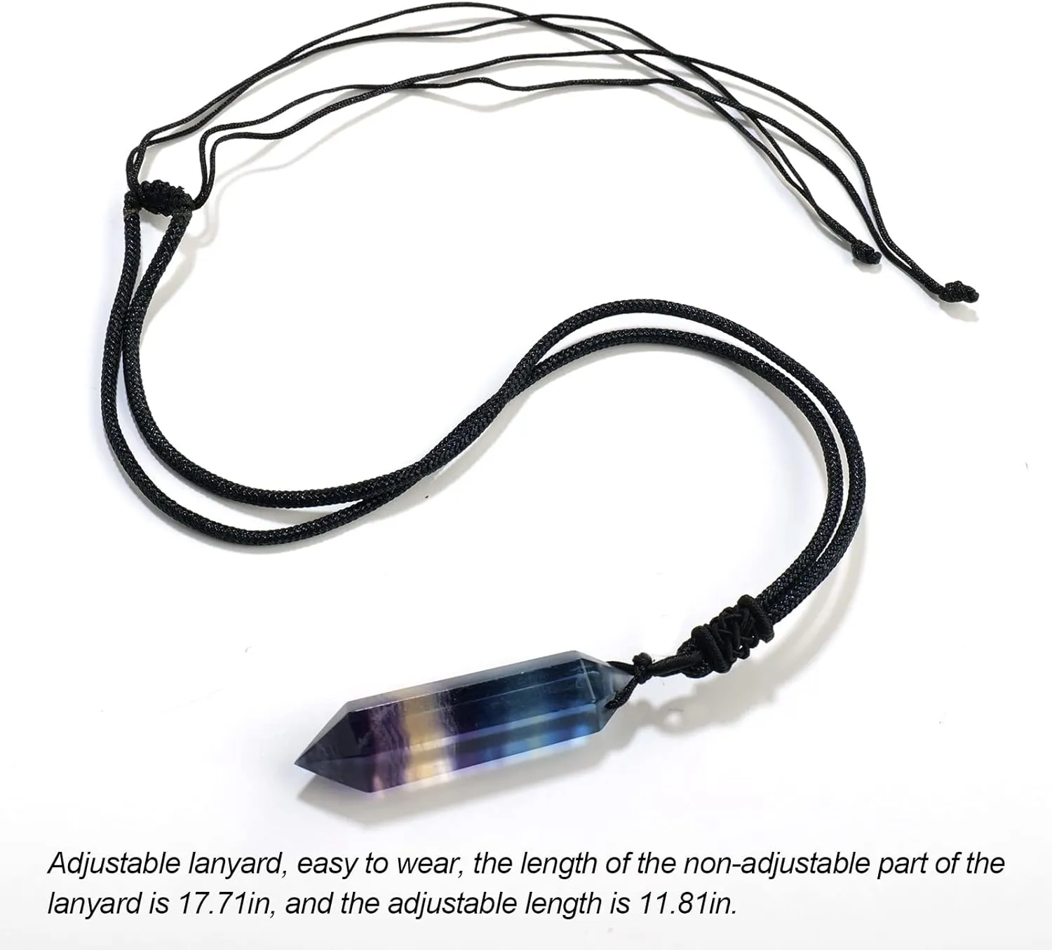 Apengshi Natural Healing Crystal Double Pointed Pendants Natural Crystal Quartz Necklace 6 Faceted Chakra Crystal Wand Energy Stone Necklace Pendant Meditation Balance Reiki Gifts