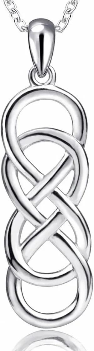 APOTIE Celtic Infinity Necklace for Women - 925 Sterling Silver CZ Infinite Pendant Eternal Jewelry Gifts for Women Girlfriend Wife