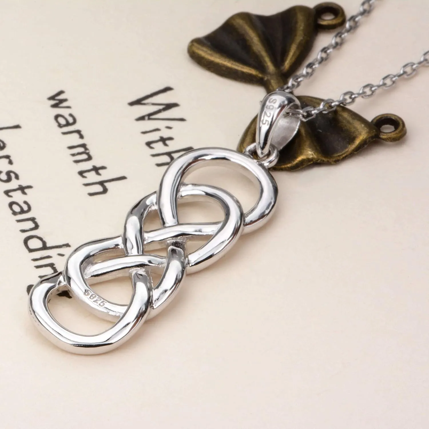 APOTIE Celtic Infinity Necklace for Women - 925 Sterling Silver CZ Infinite Pendant Eternal Jewelry Gifts for Women Girlfriend Wife