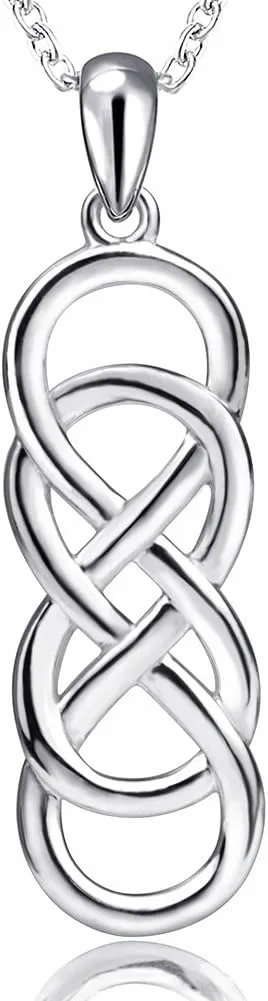 APOTIE Celtic Infinity Necklace for Women - 925 Sterling Silver CZ Infinite Pendant Eternal Jewelry Gifts for Women Girlfriend Wife