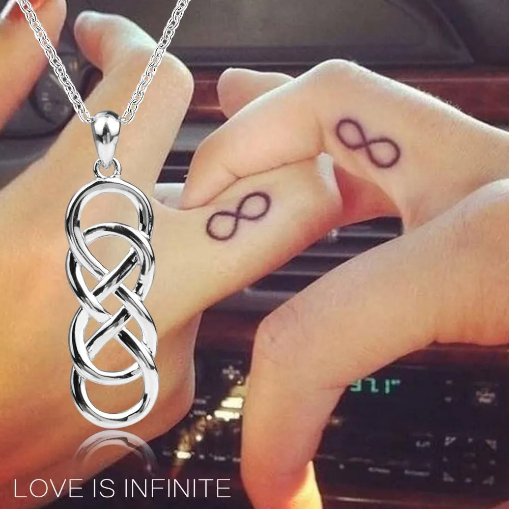 APOTIE Celtic Infinity Necklace for Women - 925 Sterling Silver CZ Infinite Pendant Eternal Jewelry Gifts for Women Girlfriend Wife