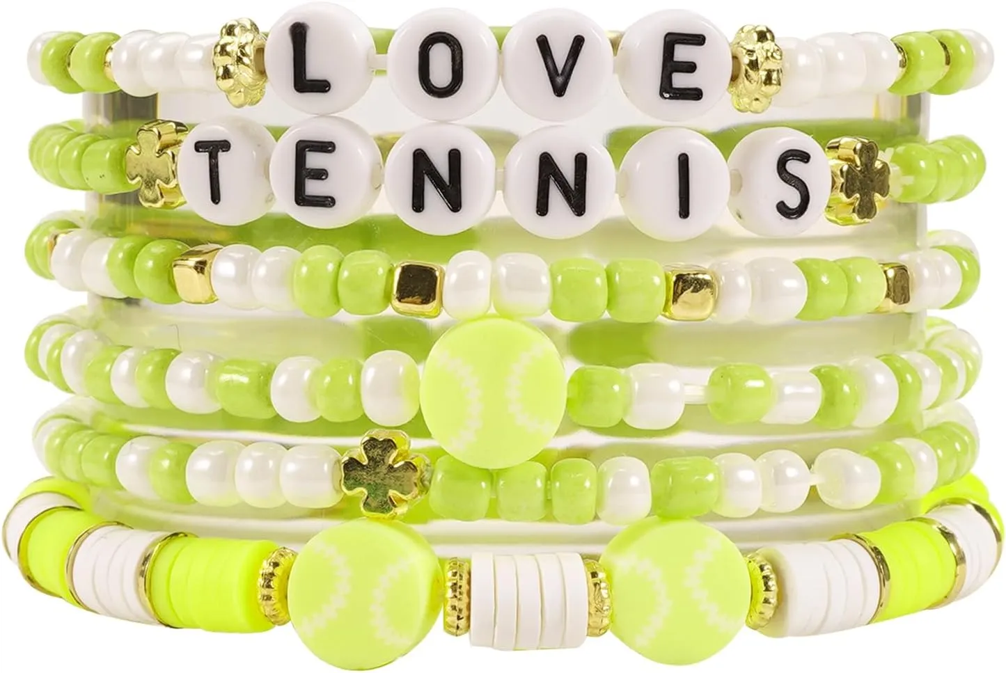 Ardorchid Game Day Bracelets Football Basketball Bracelets Tennis Baseball Stretchy Stackable Heishi Beads Bracelets