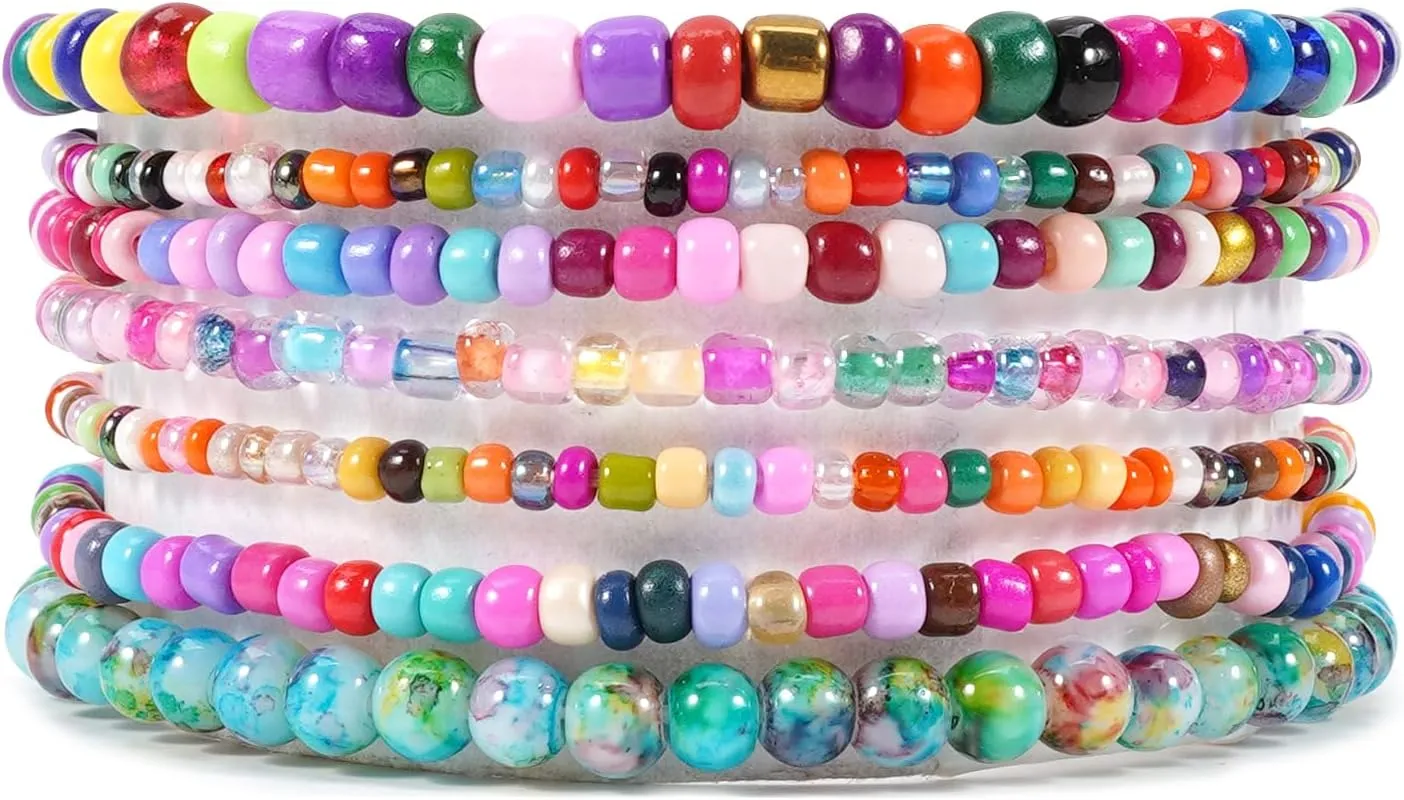 Ardorchid Game Day Bracelets Football Basketball Bracelets Tennis Baseball Stretchy Stackable Heishi Beads Bracelets