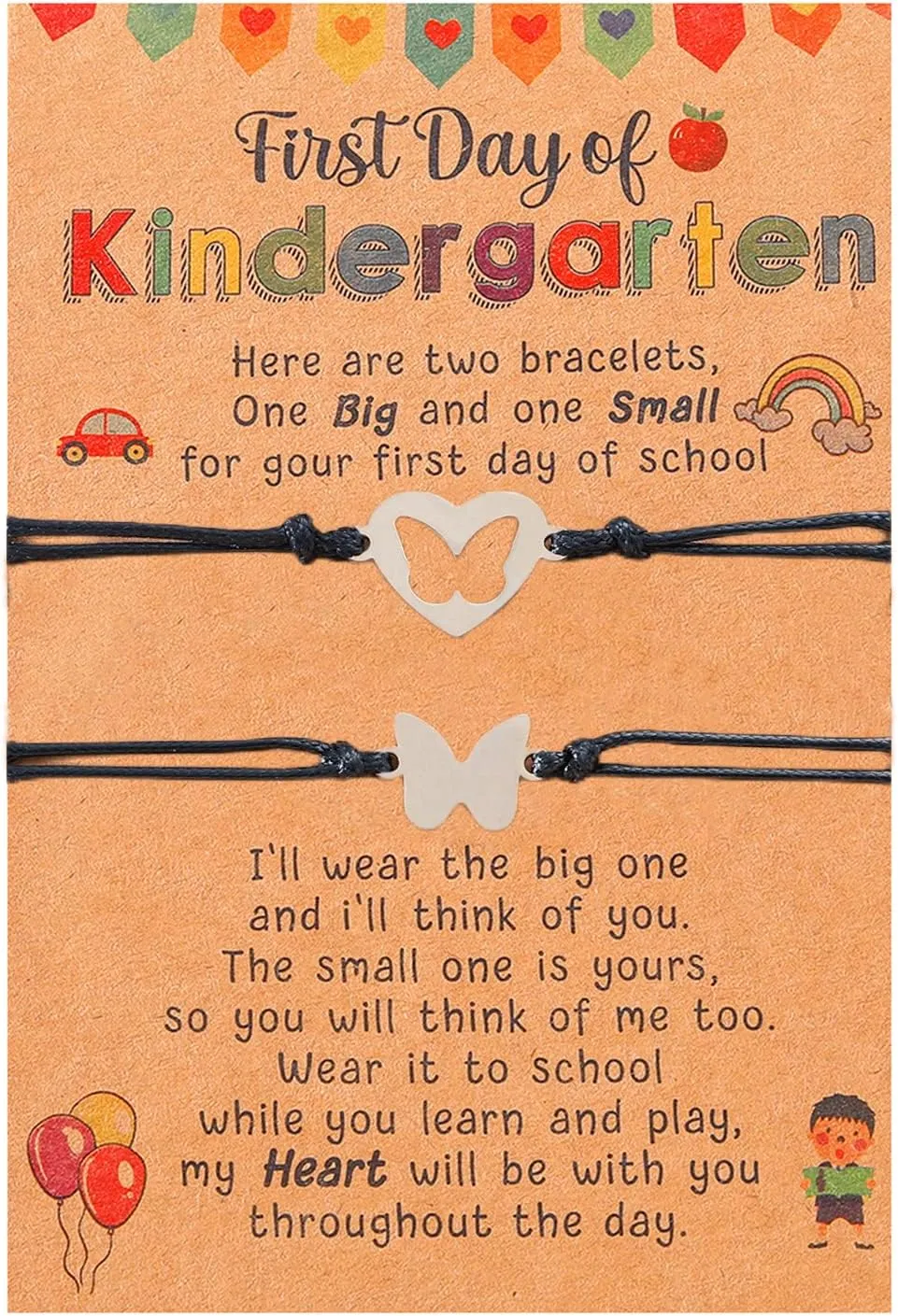 Atiptu Back to School Bracelets Mommy and Me Bracelet,First Day of School Kindergarten Bracelets Mother and Daughter Matching Wish Bracelets Set Jewelry
