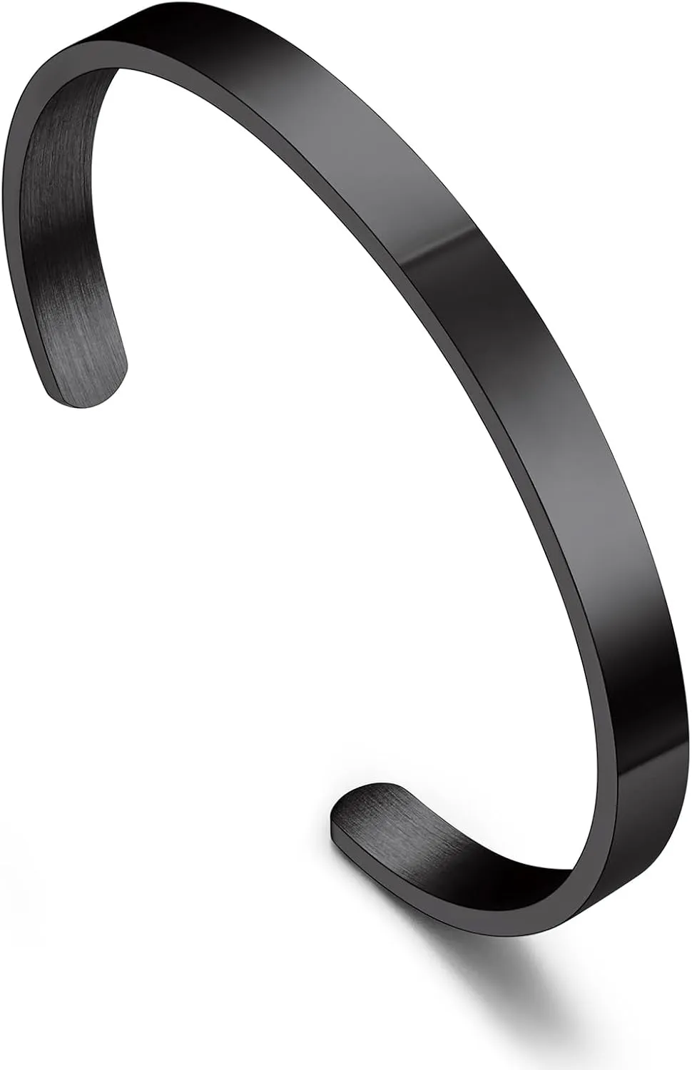 Bandmax Mens Cuff Bracelet Stainless Steel/Black Open Cuff Bracelets Viking Runes Metal Bracelet Wristband Gift for Men Women