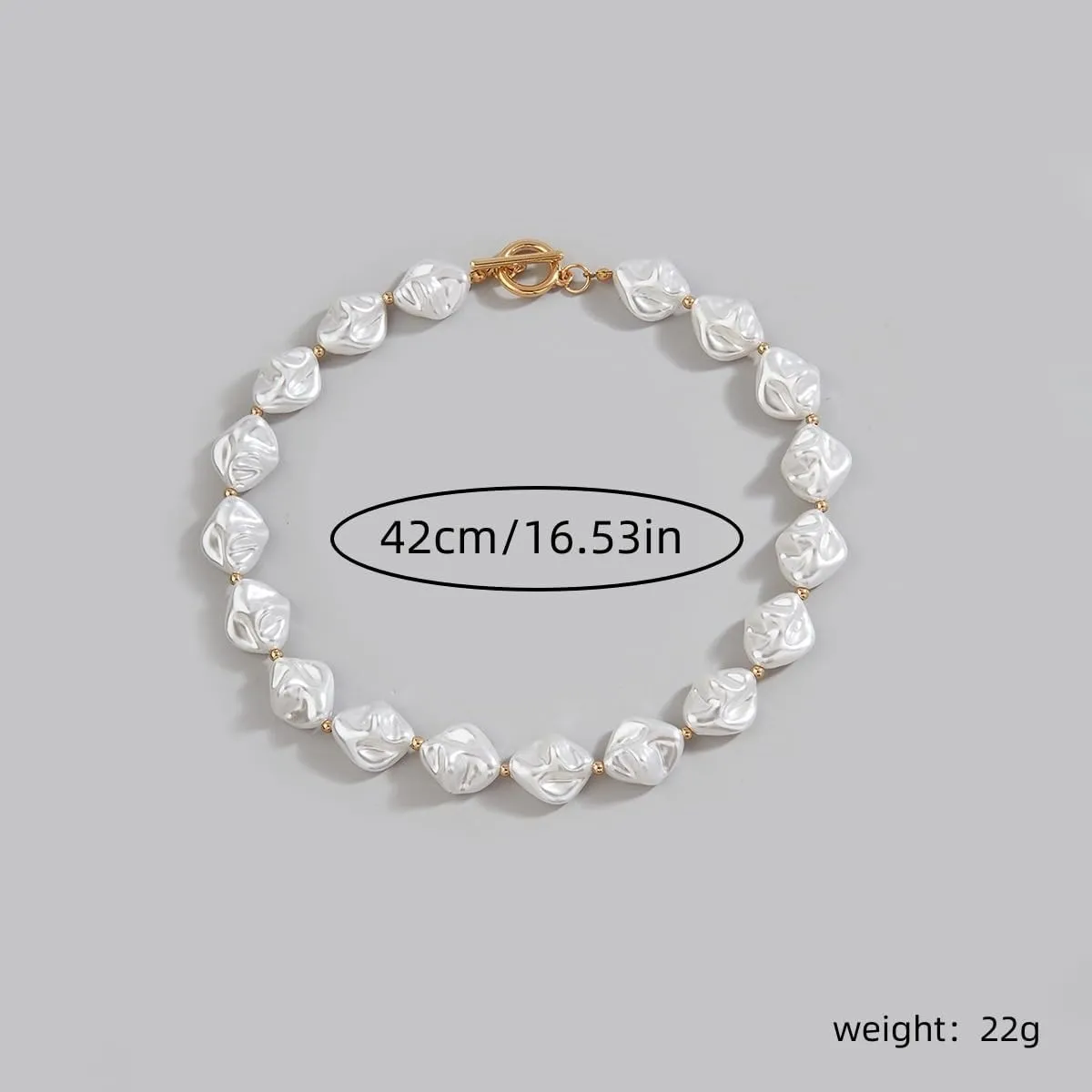 Baroque Pearl Choker Necklace for Women Chunky Pearl Necklaces Toggle Necklaces Trendy Jewelry Gift