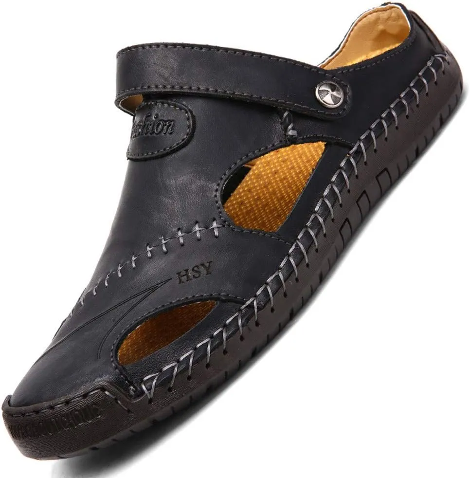 Beach Sandals Summer Shoes Outdoor Breathable Leather Casual Men's Sandals for Men Slippers