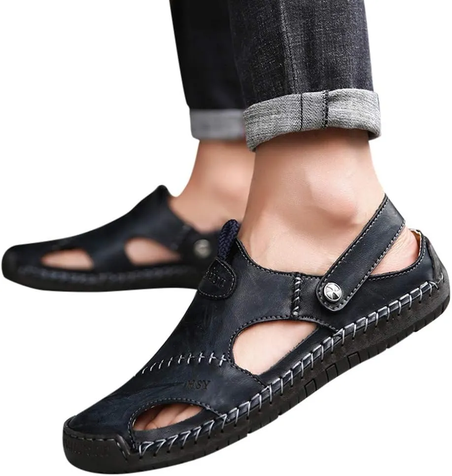 Beach Sandals Summer Shoes Outdoor Breathable Leather Casual Men's Sandals for Men Slippers
