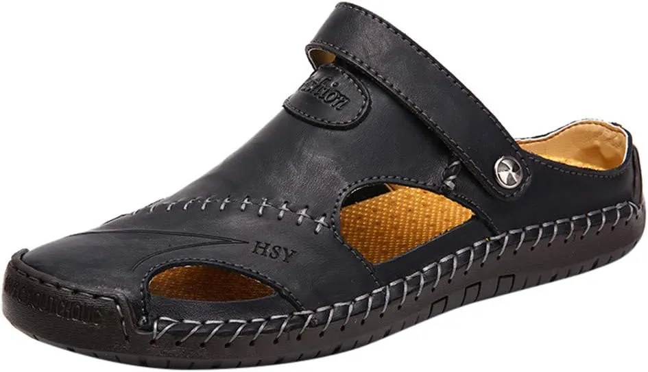 Beach Sandals Summer Shoes Outdoor Breathable Leather Casual Men's Sandals for Men Slippers