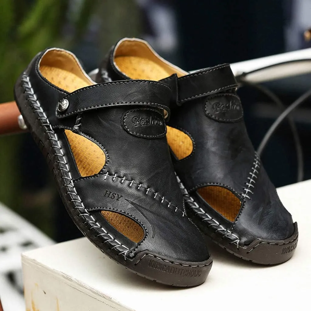 Beach Sandals Summer Shoes Outdoor Breathable Leather Casual Men's Sandals for Men Slippers