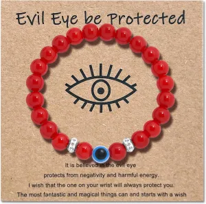 Beaded Nazar Eye Bracelets, Handmade Evil Eye Gift Bracelets for Protection and Good Luck