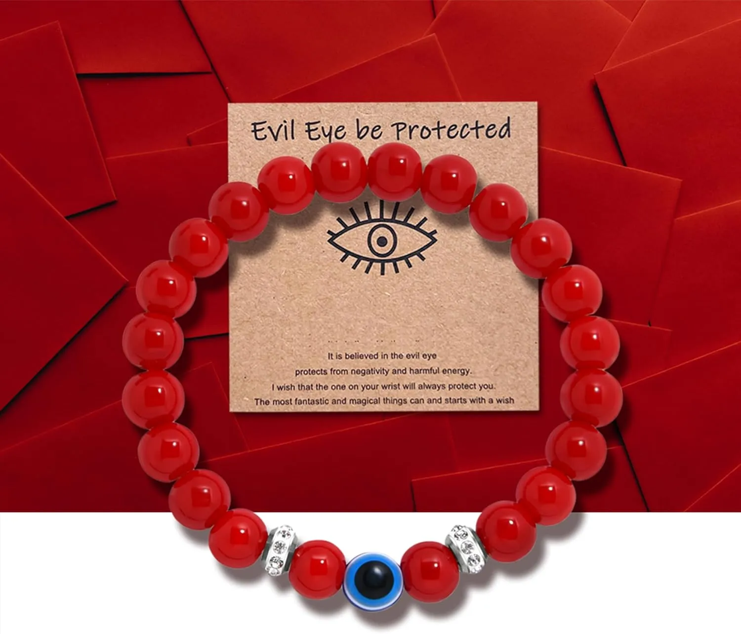 Beaded Nazar Eye Bracelets, Handmade Evil Eye Gift Bracelets for Protection and Good Luck