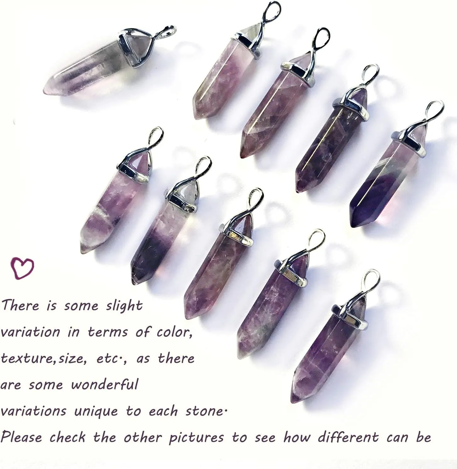 BEADNOVA Crystal Necklaces for Women Crystal Pendant Gemstone Necklace for Spiritual Energy Healing Hexagonal Pendant Divination for Men (18 Inches Stainless Chain)