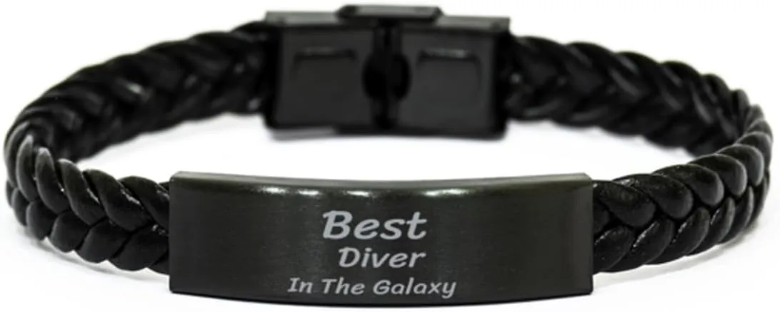 Best Diver in The Galaxy Diver Braided Leather Bracelet for Diver Braided Leather Necklace For Diver Diver Leather Bracelets For Diver Handmade Leather