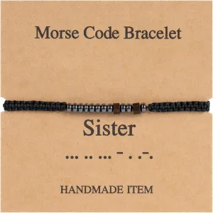 Best Friend Morse Code Bracelet for Women, Birthday Gifts for Soul Sisters, BFF and Long Distance Friendship Presents, Work Bestie Gift, Easter Basket Stuffers for Best Friends and Sisters