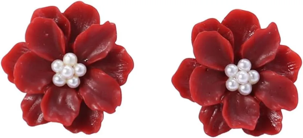 BESTYASH 1 Pair Women's Earrings Small Fresh Resin Studs Rings Ideal for Anniversary Engagement Parties