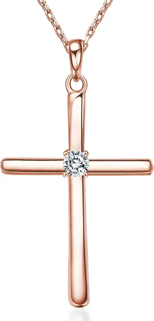 Billie Bijoux First Communion Gifts for Cross Necklaces for Women 925 Sterling Silver Cross Pendant Necklaces Jewelry Gifts for Mom Women Wife Her