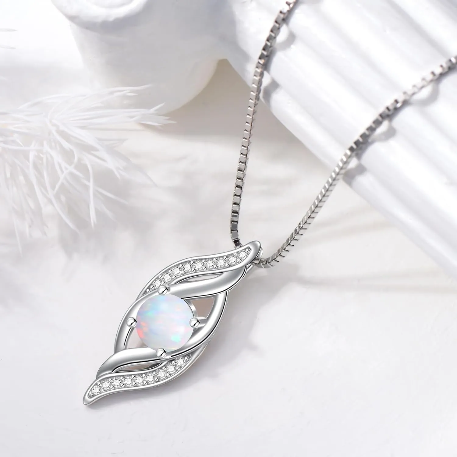 Birthstone Infinity Necklace for Women S925 Sterling Silver Infinity Love Jewelry Birthday Gifts for Her