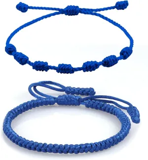 Blue Friendship Bracelets Blue String Bracelet for Women Men Adjustable Woven Rope Knot Protection Lucky Bracelet for Women Gifts for Christmas
