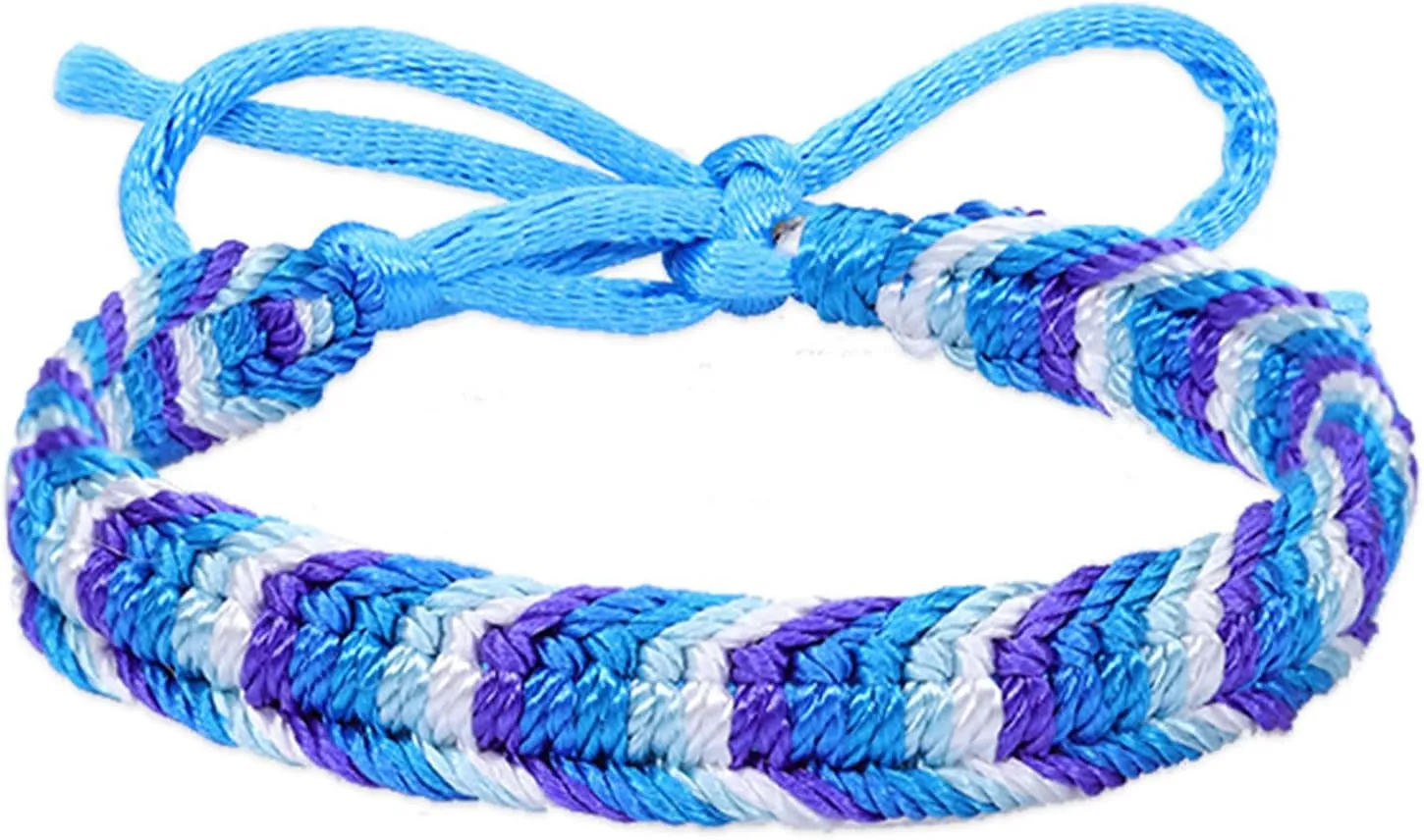 Blue Friendship Bracelets Blue String Bracelet for Women Men Adjustable Woven Rope Knot Protection Lucky Bracelets for Women Gifts for Christmas