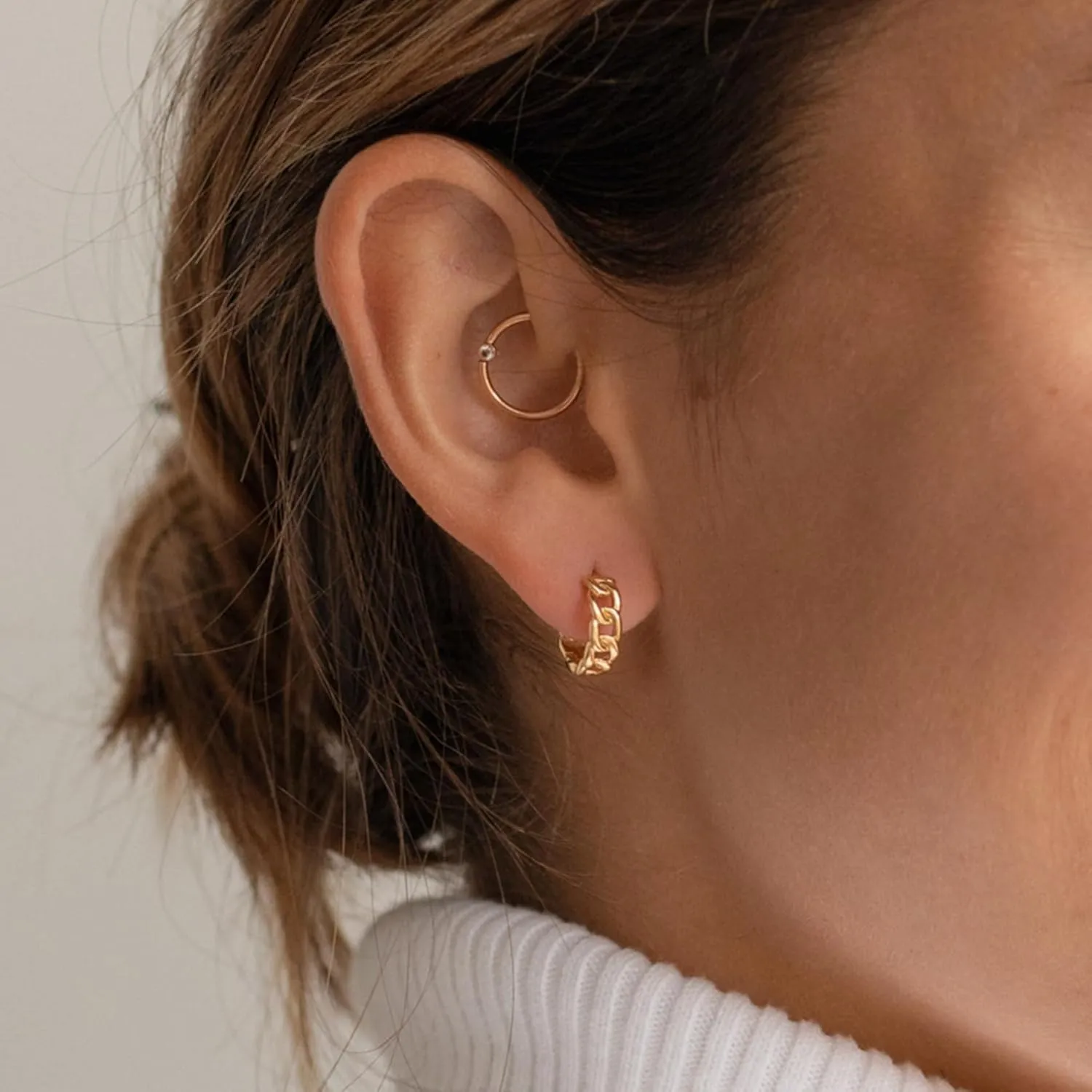 BMMYE 4/6/8Pcs Sterling Silver Stud Earrings for Women Hypoallergenic Cubic Zirconia Earrings Studs Small Gold Studs Earrings for Women Gift