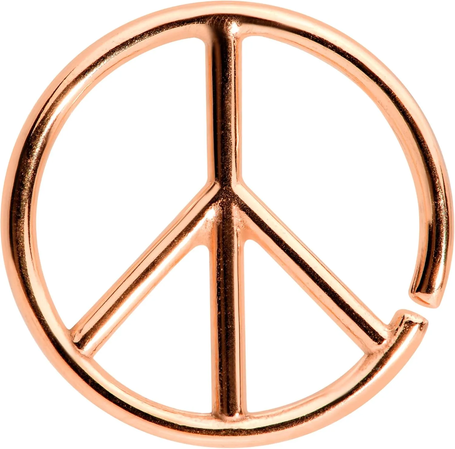 Body Candy Womens 16G PVD Stainless Steel Peace Sign Closure Ring Daith Helix Tragus Rook Earring