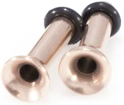BodyJewelryOnline 2PCS Surgical Steel 14G-00G PVD Rose Gold Single Flared Tunnels Gauges Ear Expander Stretching Kit Plugs Piercing O Ring Tunnels for Women Men