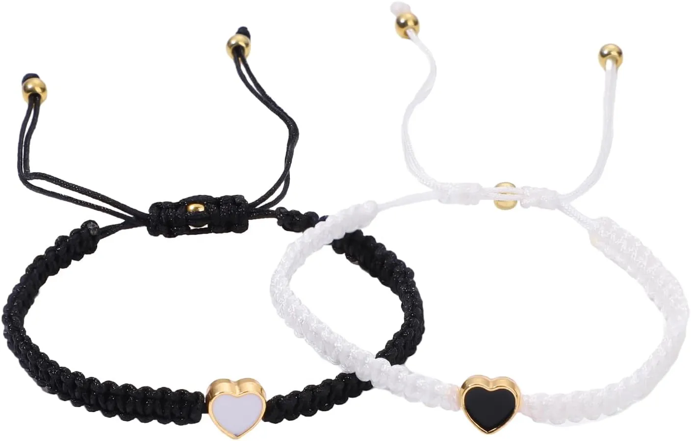 BOXOB 2pcs Couples Bracelets, Adjustable Matching Couples Bracelets Friendship Bracelets Best Friend Bracelets Anniversary Birthday Valentine's Day Gifts