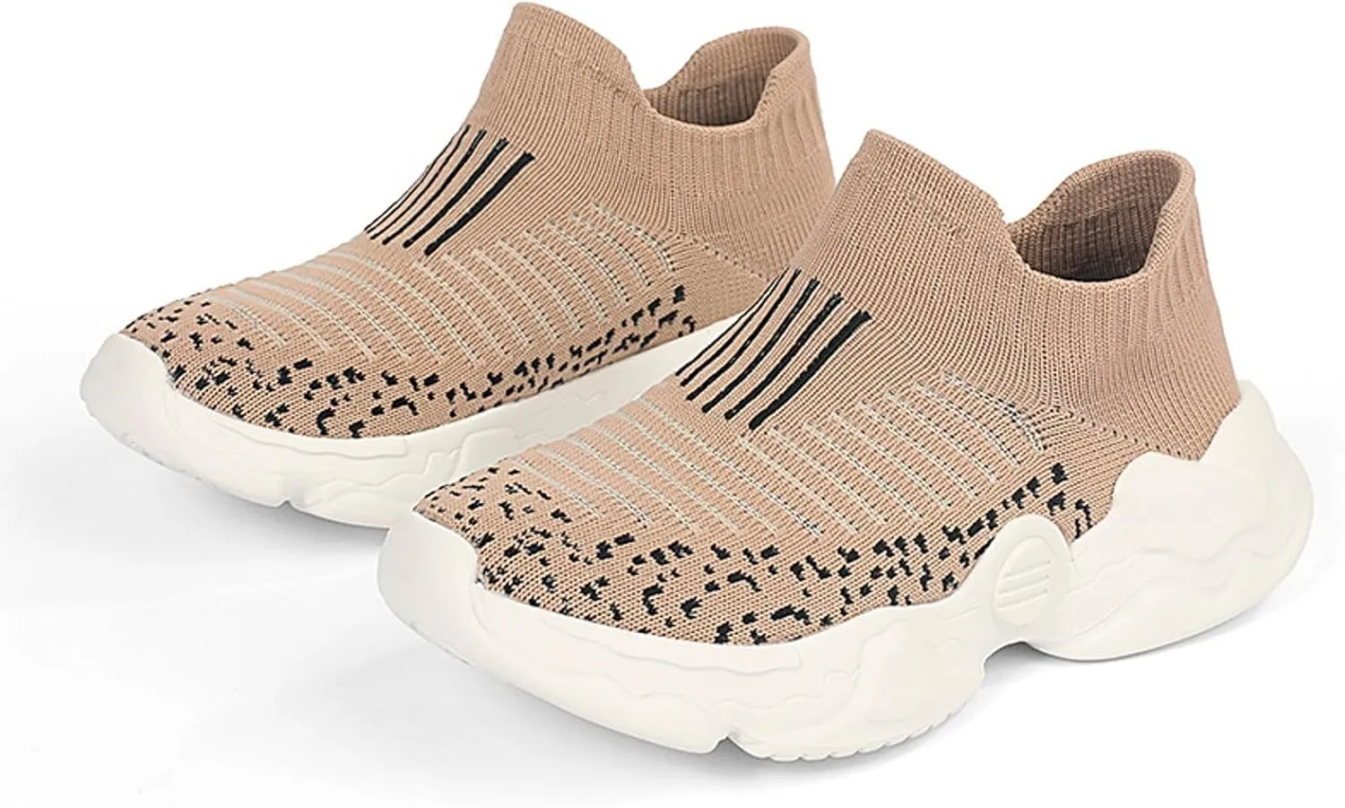 Boys Girls Walking Shoes Mesh Breathable Slip on Sneakers Toddler Wide First Walking Barefoot Shoes Non-Slip Soft Sole