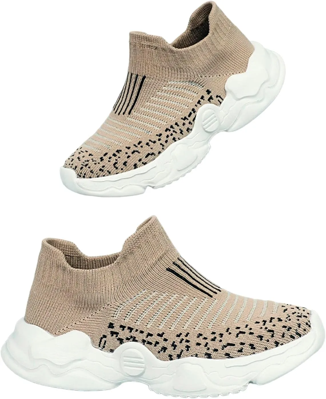 Boys Girls Walking Shoes Mesh Breathable Slip on Sneakers Toddler Wide First Walking Barefoot Shoes Non-Slip Soft Sole