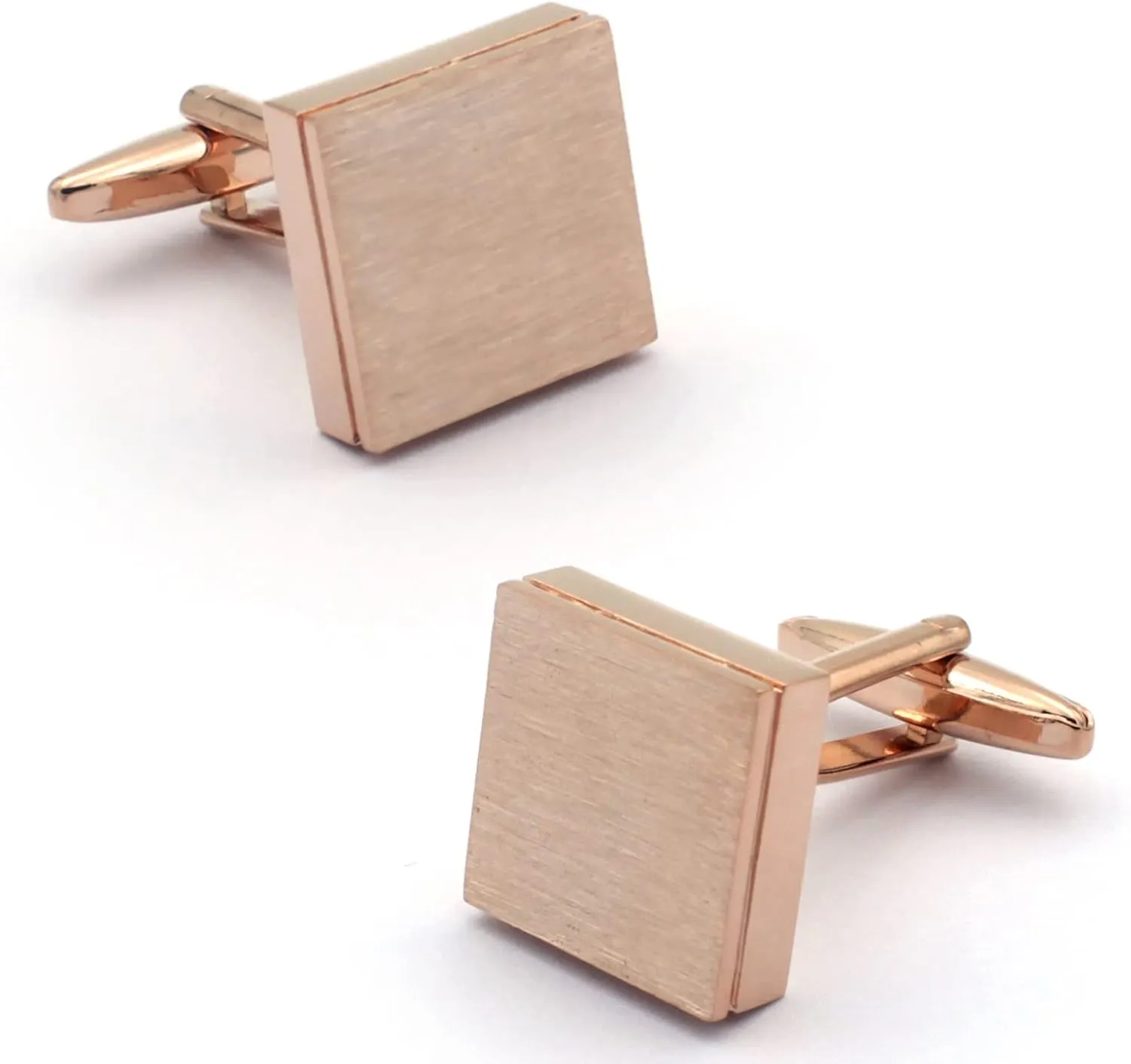 Brushed Square Rose Gold Cufflinks