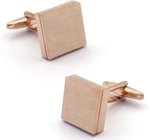 Brushed Square Rose Gold Cufflinks