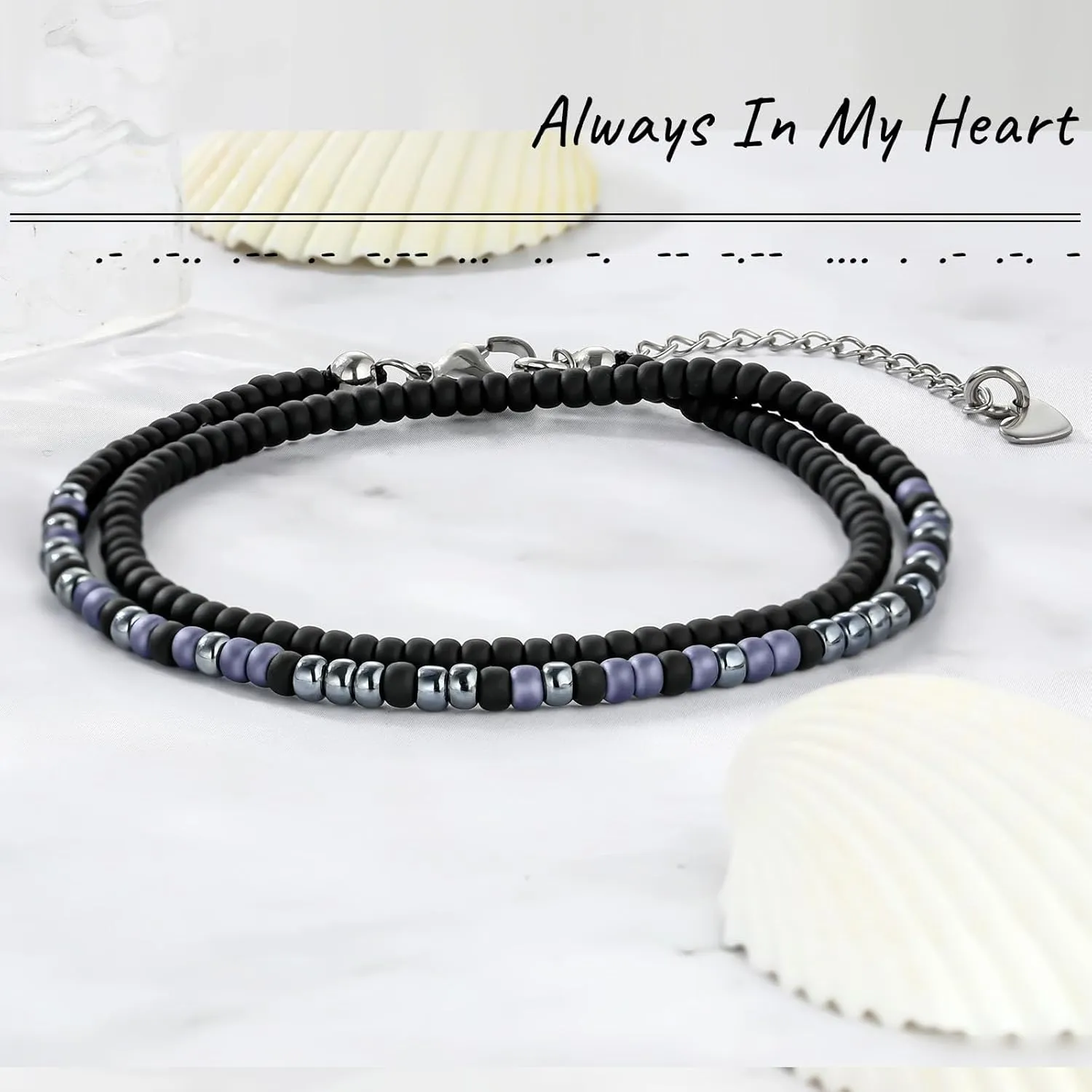 Btysun Inspirational Morse Code Bracelets for Women Men Teen Girl Gifts Best Friend Birthday Gifts for Him Her Adjustable Layered Secret Message Sister Bff Girfriend Sister Christmas Jewelry