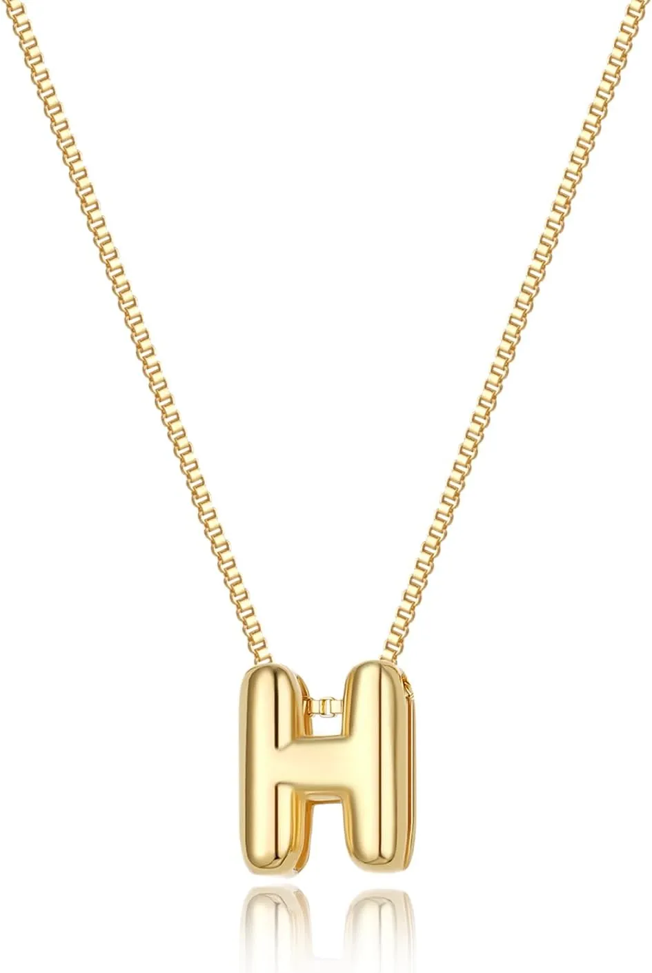 Bubble Gold Initial Necklaces Dainty Letter Necklace 14K Gold Plated Cute Name Choker Necklaces for Women Trendy Gold Personalized Jewelry Gift for Women