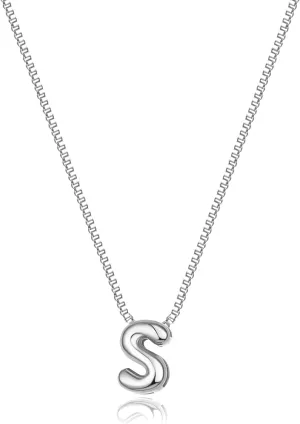 Bubble Gold Initial Necklaces Dainty Letter Necklace 14K Gold Plated Cute Name Choker Necklaces for Women Trendy Gold Personalized Jewelry Gift for Women