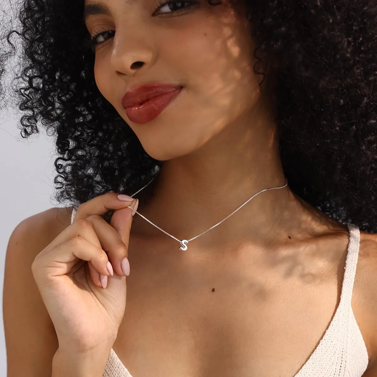 Bubble Gold Initial Necklaces Dainty Letter Necklace 14K Gold Plated Cute Name Choker Necklaces for Women Trendy Gold Personalized Jewelry Gift for Women