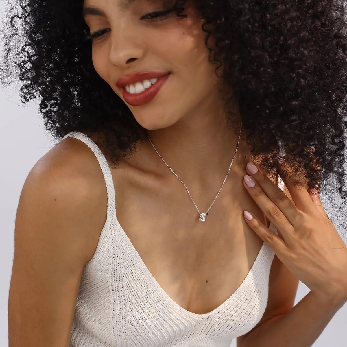Bubble Gold Initial Necklaces Dainty Letter Necklace 14K Gold Plated Cute Name Choker Necklaces for Women Trendy Gold Personalized Jewelry Gift for Women